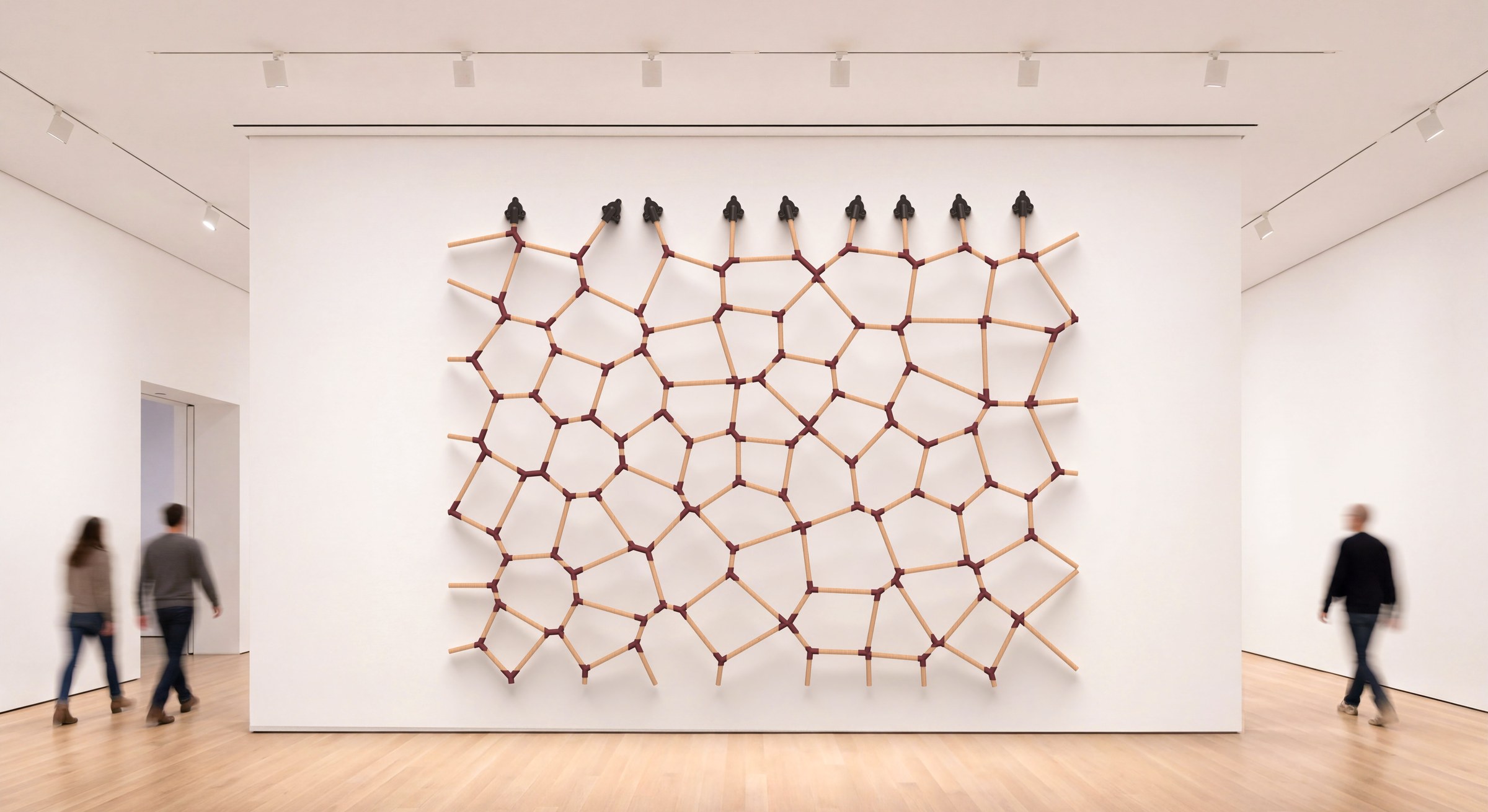 Out of Plane gallery installation, 9 × 6 ft Voronoi structure