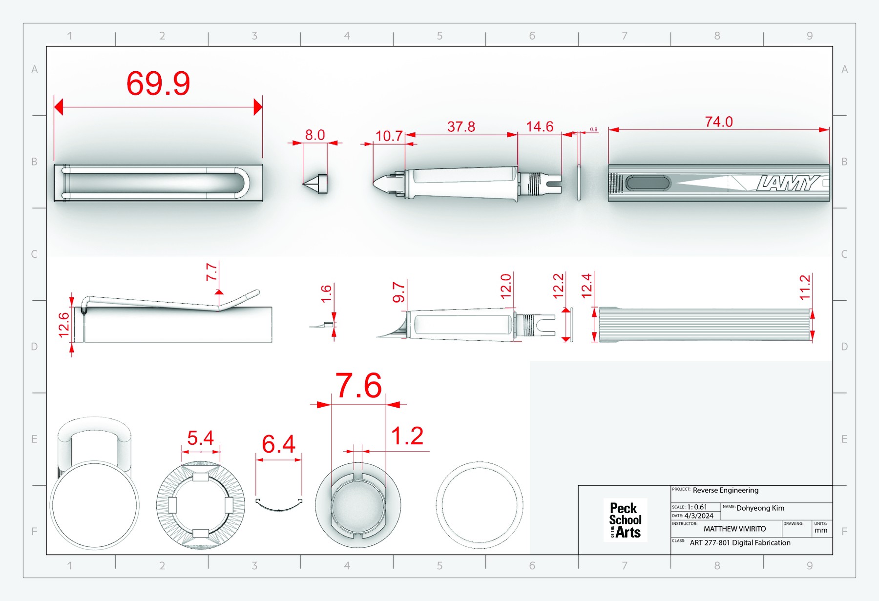 Orthographic drawing · full dimensional record
